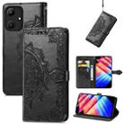 For Infinix Hot 30i Mandala Flower Embossed Leather Phone Case(Black) - 1