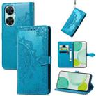 For Huawei Enjoy 60 Pro / nova 11i Mandala Flower Embossed Leather Phone Case(Blue) - 1