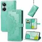 For Huawei Enjoy 60 Pro / nova 11i Mandala Flower Embossed Leather Phone Case(Green) - 1