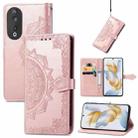 For Honor 90 5G Mandala Flower Embossed Leather Phone Case(Rose Gold) - 1