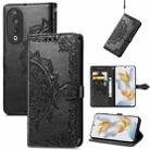 For Honor 90 5G Mandala Flower Embossed Leather Phone Case(Black) - 1