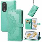 For Honor 90 5G Mandala Flower Embossed Leather Phone Case(Green) - 1