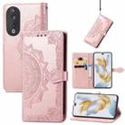 For Honor 90 Pro 5G Mandala Flower Embossed Leather Phone Case(Rose Gold) - 1