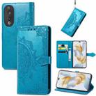 For Honor 90 Pro 5G Mandala Flower Embossed Leather Phone Case(Blue) - 1