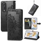 For Honor 90 Pro 5G Mandala Flower Embossed Leather Phone Case(Black) - 1