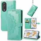 For Honor 90 Pro 5G Mandala Flower Embossed Leather Phone Case(Green) - 1