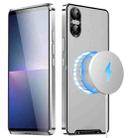 For Sony Xperia 5 V MagSafe Magnetic Frosted Metal Phone Case(Silver) - 1