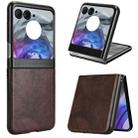 For Motorola Razr 50 Litchi Texture Back Cover Phone Case(Brown) - 1