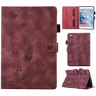 For iPad mini 5 / 4 / 3 / 2 / 1 Staff Music Embossed Smart Leather Tablet Case(Wine Red) - 1