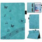 For iPad mini 5 / 4 / 3 / 2 / 1 Staff Music Embossed Smart Leather Tablet Case(Blue) - 1