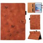 For iPad mini 5 / 4 / 3 / 2 / 1 Staff Music Embossed Smart Leather Tablet Case(Brown) - 1