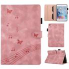 For iPad mini 5 / 4 / 3 / 2 / 1 Staff Music Embossed Smart Leather Tablet Case(Pink) - 1