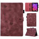 For iPad mini 6 Staff Music Embossed Smart Leather Tablet Case(Wine Red) - 1