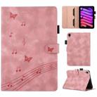 For iPad mini 6 Staff Music Embossed Smart Leather Tablet Case(Pink) - 1