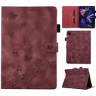 For iPad Pro 11 2022 / Air 10.9 2022 Staff Music Embossed Smart Leather Tablet Case(Wine Red) - 1