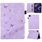For iPad Pro 11 2022 / Air 10.9 2022 Staff Music Embossed Smart Leather Tablet Case(Purple) - 1