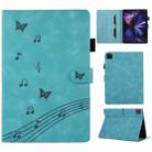 For iPad Pro 11 2022 / Air 10.9 2022 Staff Music Embossed Smart Leather Tablet Case(Blue) - 1