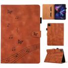 For iPad Pro 12.9 2022 / 2021 / 2020 Staff Music Embossed Smart Leather Tablet Case(Brown) - 1