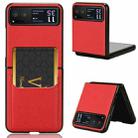 For Motorola Moto Razr 40 Litchi Texture Card Slot Phone Case(Red) - 1