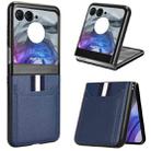 For Motorola Razr 50 Litchi Texture Card Slot Phone Case(Blue) - 1