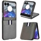 For Motorola Razr 50 Litchi Texture Card Slot Phone Case(Grey) - 1