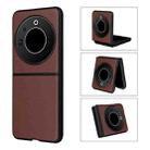 For Tecno Phantom V Flip PU Leather PC Phone Case(Brown) - 1