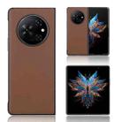 For Tecno Phantom V Fold PU Leather PC Phone Case(Brown) - 1