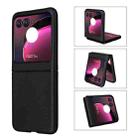 For Motorola Moto Razr 40 Ultra PU Leather PC Phone Case(Black) - 1