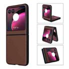 For Motorola Moto Razr 40 Ultra PU Leather PC Phone Case(Brown) - 1