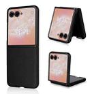 For Motorola Moto Razr 50 Ultra PU Leather PC Phone Case(Black) - 1