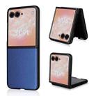 For Motorola Moto Razr 50 Ultra PU Leather PC Phone Case(Blue) - 1