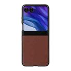 For Motorola Moto Razr 50 PU Leather PC Phone Case(Brown) - 3