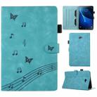 For Samsung Galaxy Tab A 10.1 T580 Staff Music Embossed Smart Leather Tablet Case(Blue) - 1