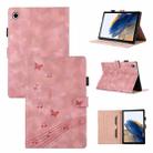 For Samsung Galaxy Tab A8 X200 Staff Music Embossed Smart Leather Tablet Case(Pink) - 1