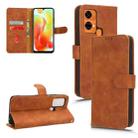 For Oukitel C33 Skin Feel Magnetic Flip Leather Phone Case(Brown) - 1