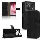 For Oukitel C60 Pro / C60 Skin Feel Magnetic Flip Leather Phone Case(Black) - 1