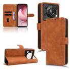 For Oukitel C60 Pro / C60 Skin Feel Magnetic Flip Leather Phone Case(Brown) - 1