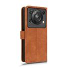 For Oukitel C60 Pro / C60 Skin Feel Magnetic Flip Leather Phone Case(Brown) - 3