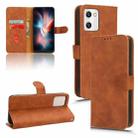 For UMIDIGI C2 / C1 / C1 Max Skin Feel Magnetic Flip Leather Phone Case(Brown) - 1