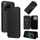 For Xiaomi Redmi K60 Ultra Carbon Fiber Texture Flip Leather Phone Case(Black) - 1