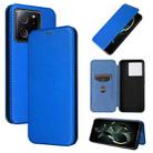 For Xiaomi Redmi K60 Ultra Carbon Fiber Texture Flip Leather Phone Case(Blue) - 1