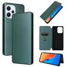 For Xiaomi Redmi 12R / Poco M6 Pro Carbon Fiber Texture Flip Leather Phone Case(Green) - 1