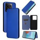 For Xiaomi Redmi Note 13 Pro Carbon Fiber Texture Flip Leather Phone Case(Blue) - 1