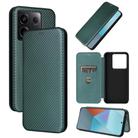 For Xiaomi Redmi Note 13 Pro Carbon Fiber Texture Flip Leather Phone Case(Green) - 1