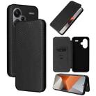 For Xiaomi Redmi Note 13 Pro+ 5G Carbon Fiber Texture Flip Leather Phone Case(Black) - 1