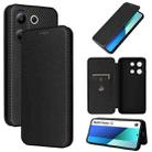 For Xiaomi Redmi Note 13 4G Carbon Fiber Texture Flip Leather Phone Case(Black) - 1