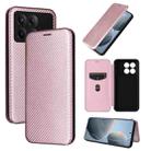 For Xiaomi Redmi K70E 5G Carbon Fiber Texture Flip Leather Phone Case(Pink) - 1