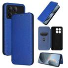 For Xiaomi Redmi K70E 5G Carbon Fiber Texture Flip Leather Phone Case(Blue) - 1