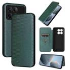 For Xiaomi Redmi K70E 5G Carbon Fiber Texture Flip Leather Phone Case(Green) - 1