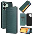 For Xiaomi Redmi 13C 5G / 4G Carbon Fiber Texture Flip Leather Phone Case(Green) - 1